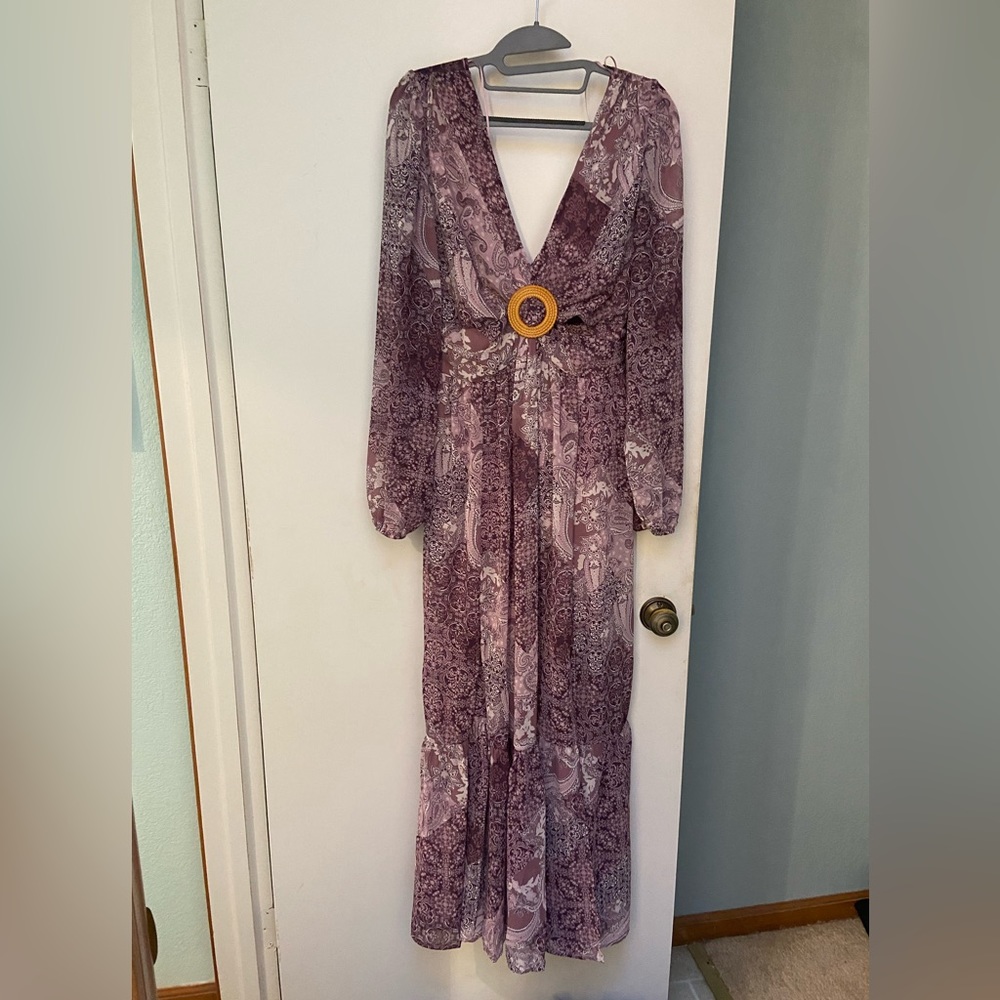Jessica Simpson paisley purple dress